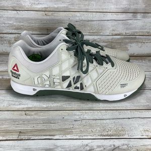 Reebok CrossFit CF74 Athletic Lifting Shoes Mens Size US 10 White Tan Green